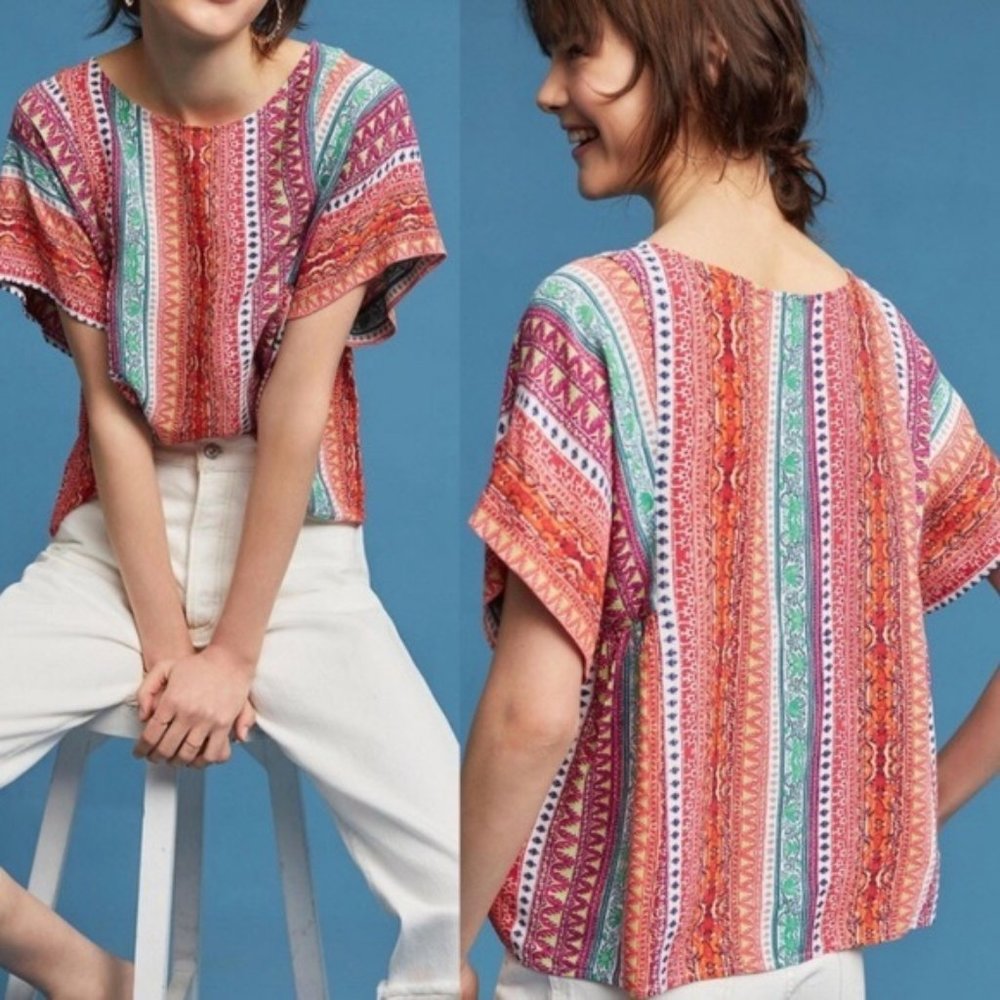 Anthropologie • Maeve Milla Aztec Print Top || L
